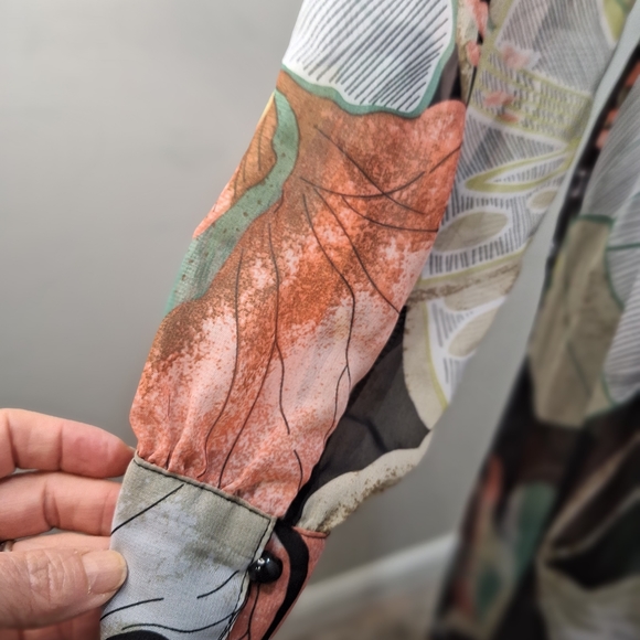 Black Floral Negligee  Size Med - Picture 6 of 7